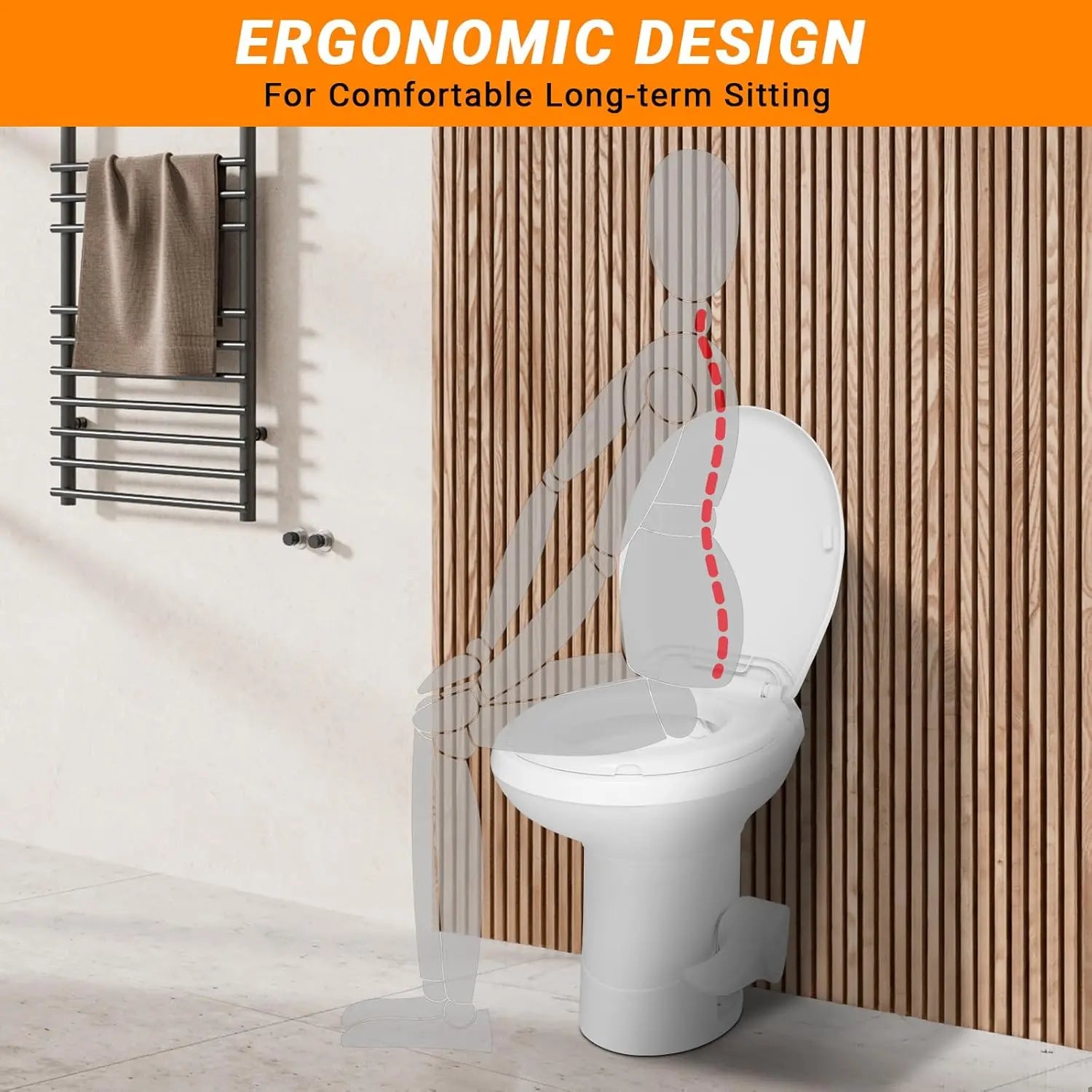 RV Toilet, Gravity Flush Toilet with Foot Pedal Flush,Standard Height Gravity Camper Toilet For RVs,Trailers,and Outdoor Campers Ohberri