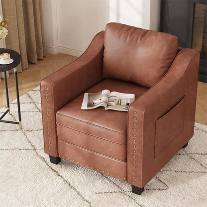 Faux Leather Accent Chair - Ohberri