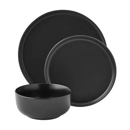 Simple and versatile, matte 12-piece earthenware dinnerware set Ohberri