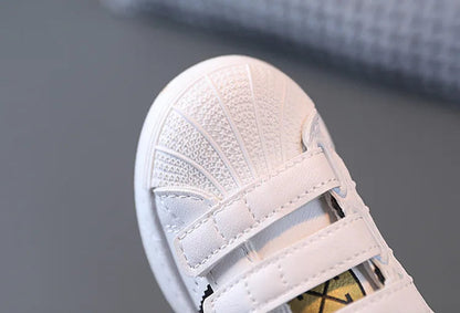 Children's Sneakers Kids Fashion Design White Non-slip Casual Shoes Boys Girls Hook Breathable Sneakers Toddler Outdoor Shoes Ohberri