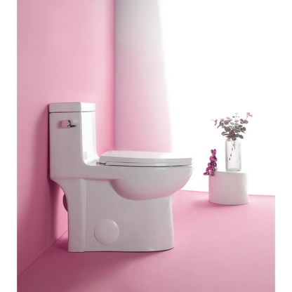 1.28 GPF Single-flush One Piece Toilet, Water-Saving Elongated Ohberri