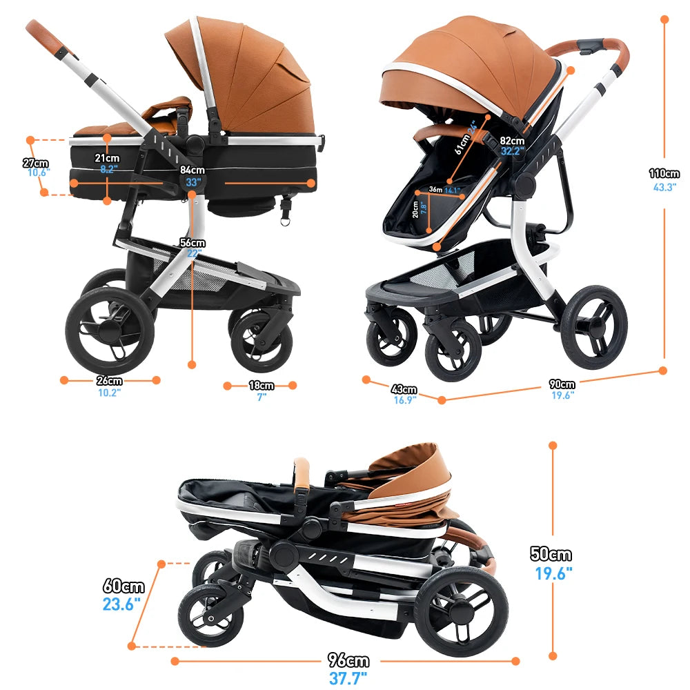 Standard Baby Stroller, Reversible - Ohberri