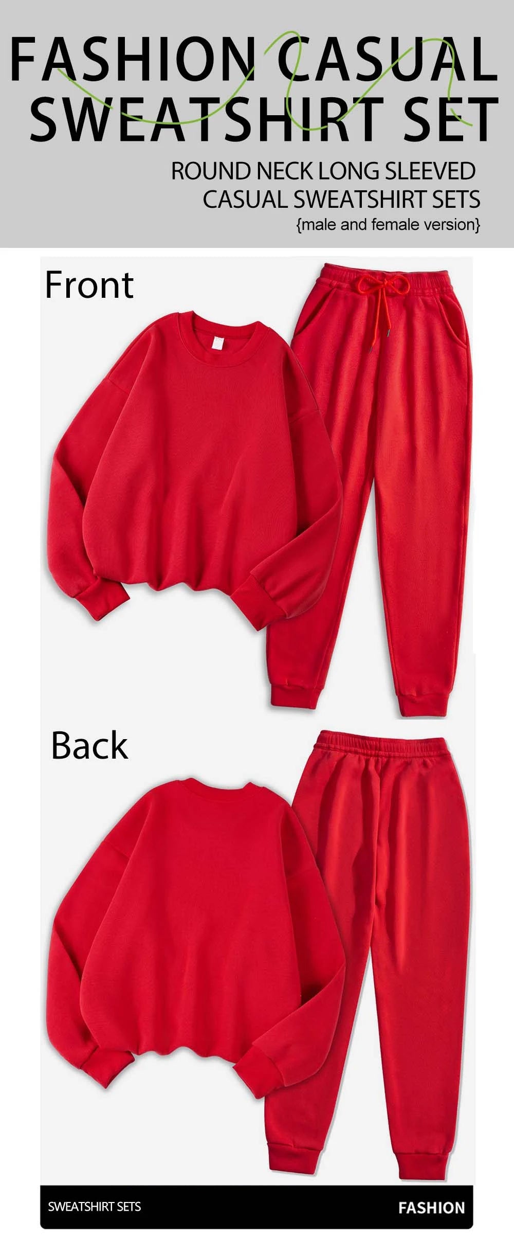 2pcs Letter Printed Crew Neck Long Sleeve Top And Pants Set Ohberri