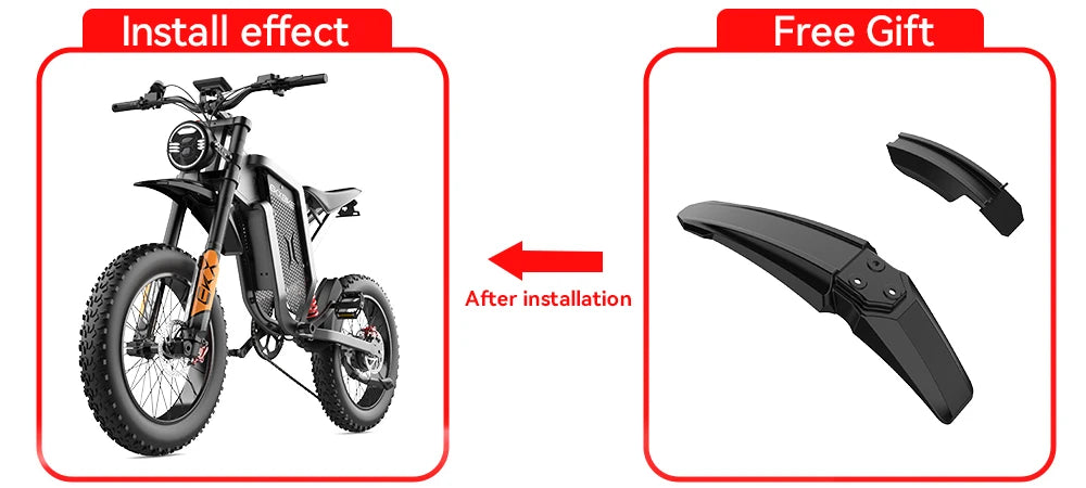 Electric Bike 2000W 48V35AH 55km/h 20“*4.0 Off Road Mountain Ebike - Ohberri