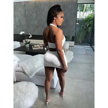 Short skirt sexy sleeveless hollow out dress Ohberri