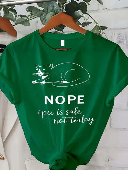 Cute Cat T-Shirt "Nope, Not Today" Ohberri