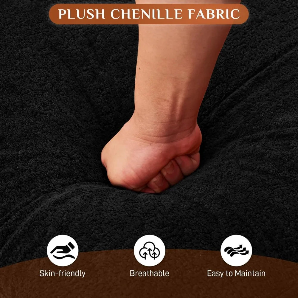 U Shape Black Cloud Sectional Plush Cloud Sofa Ohberri