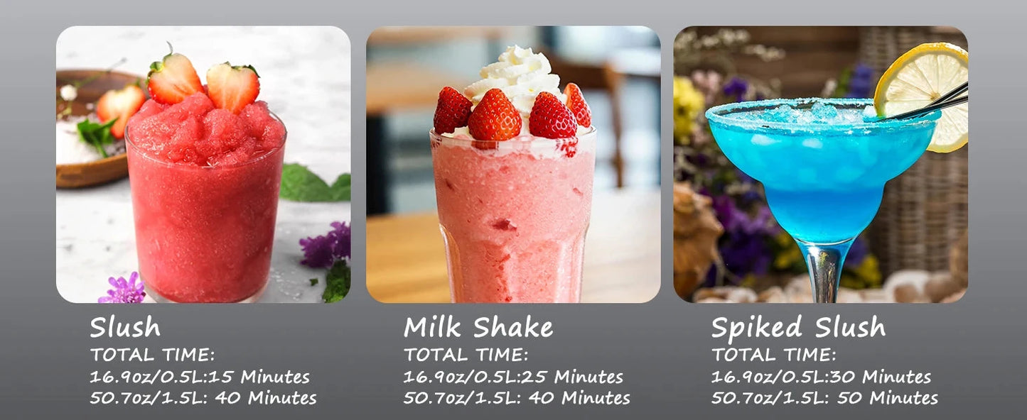 Slushie Machine with Self-Cleaning Function No Ice Needed 7 Preset Programs Ohberri