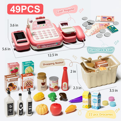 Supermarket Cash Register Electronic Simulation Pretend Play - Ohberri