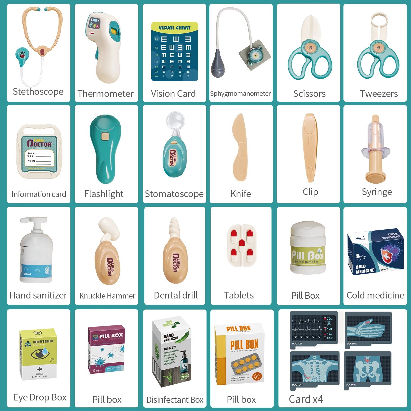 Children's Doctor Toy Set Role-Playing Injection and Stethoscope Simulation - Ohberri