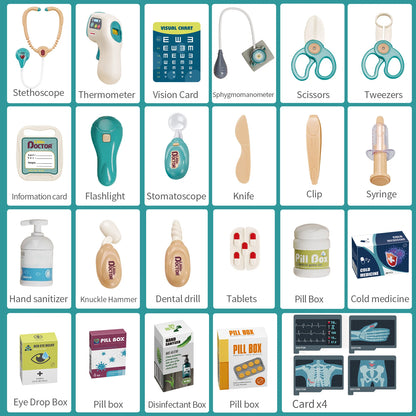 Children's Doctor Toy Set Role-Playing Injection and Stethoscope Simulation - Ohberri