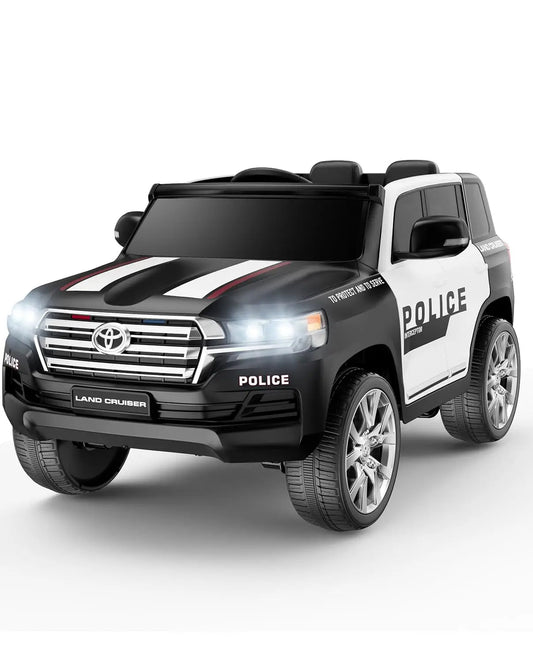 Toyota 12V Police Car 2-Seater Ride On w/Remote, 4WD, Siren, LED, Bluetooth Ohberri