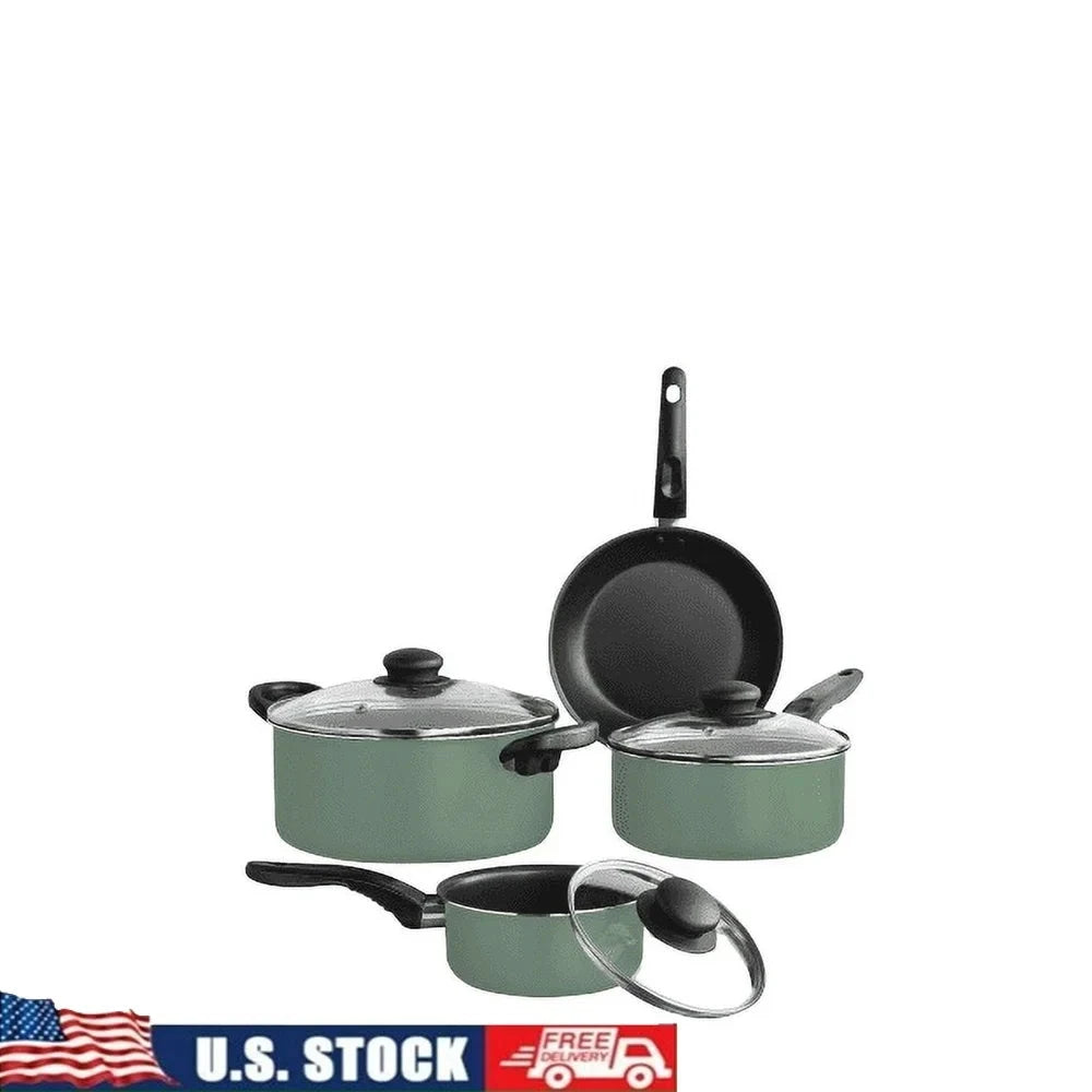 7 Piece Nonstick Cookware Set Aluminum Kitchen Pots Pans Lightweight Ohberri