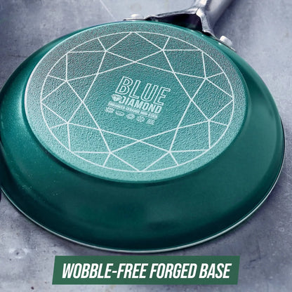 Blue Diamond 12-Piece Toxin-Free Ceramic Nonstick Pots and Pans Cookware Set Ohberri