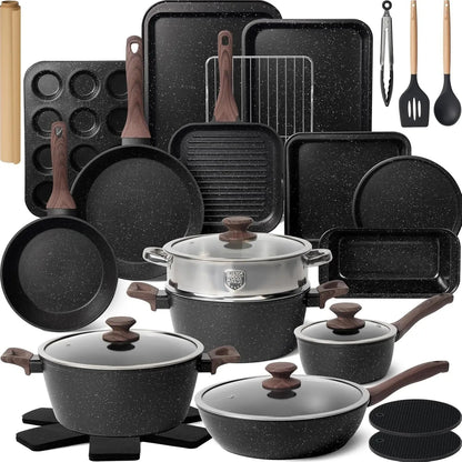 Non Stick 31 Piece Kitchen Nonstick Cooking Cookware Sets Ohberri