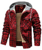 Men's Jackets Winter Hooded Warm Coat Casual Thicken Plaid Ohberri