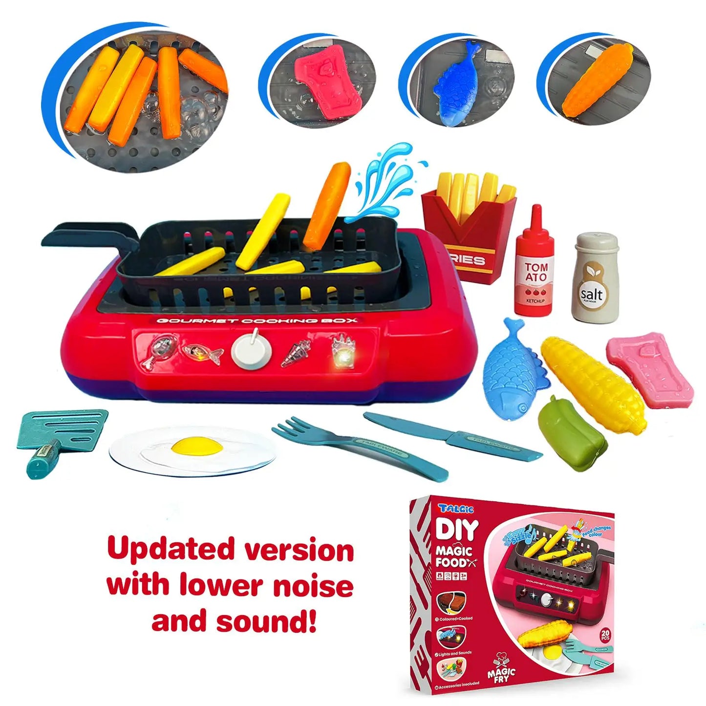 Color Changing Kids Food Fryer Pretend Play Set - Ohberri