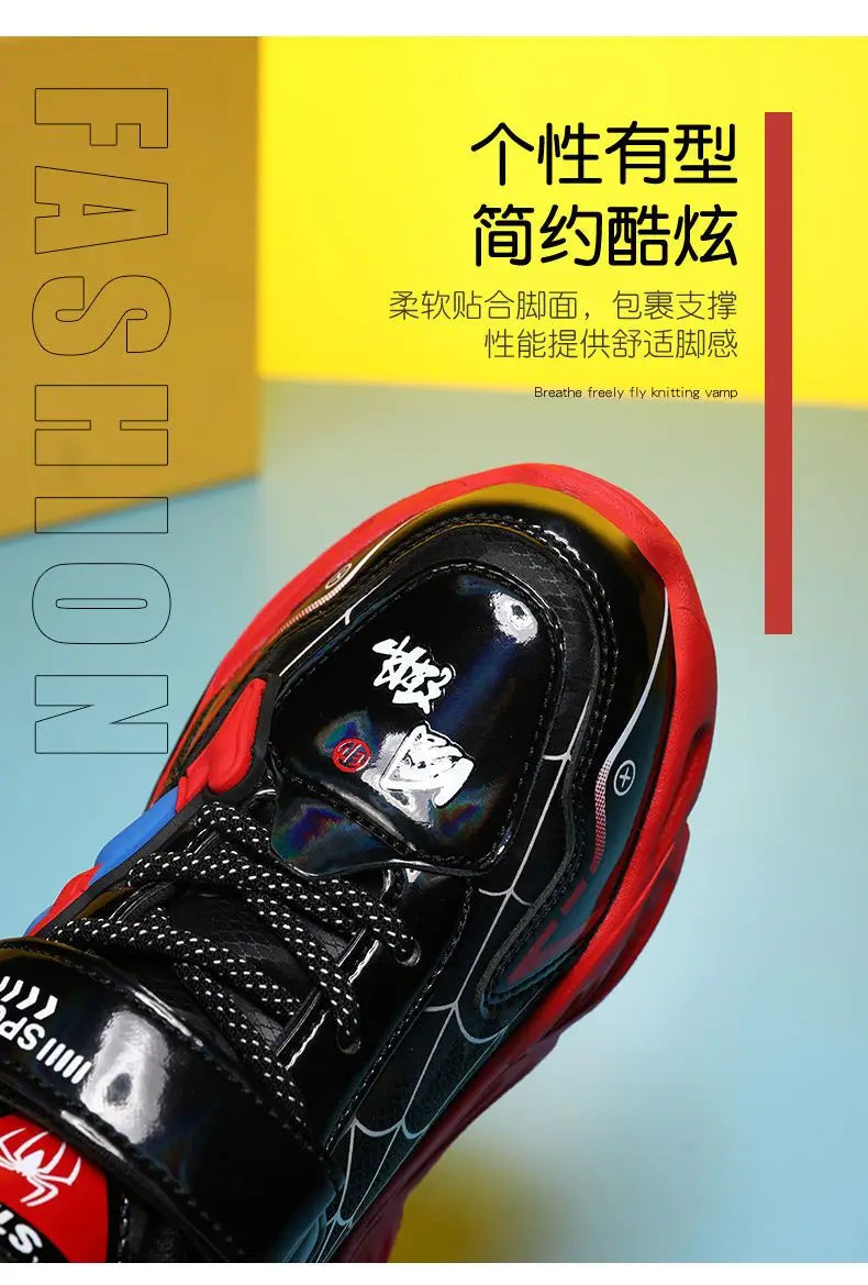 Disney Boys Shoes LED Lights Cartoon Autumn Children's Sports Shoes Leather Non-slip Children's Running Shoes Sneaker Size 25-35 Ohberri