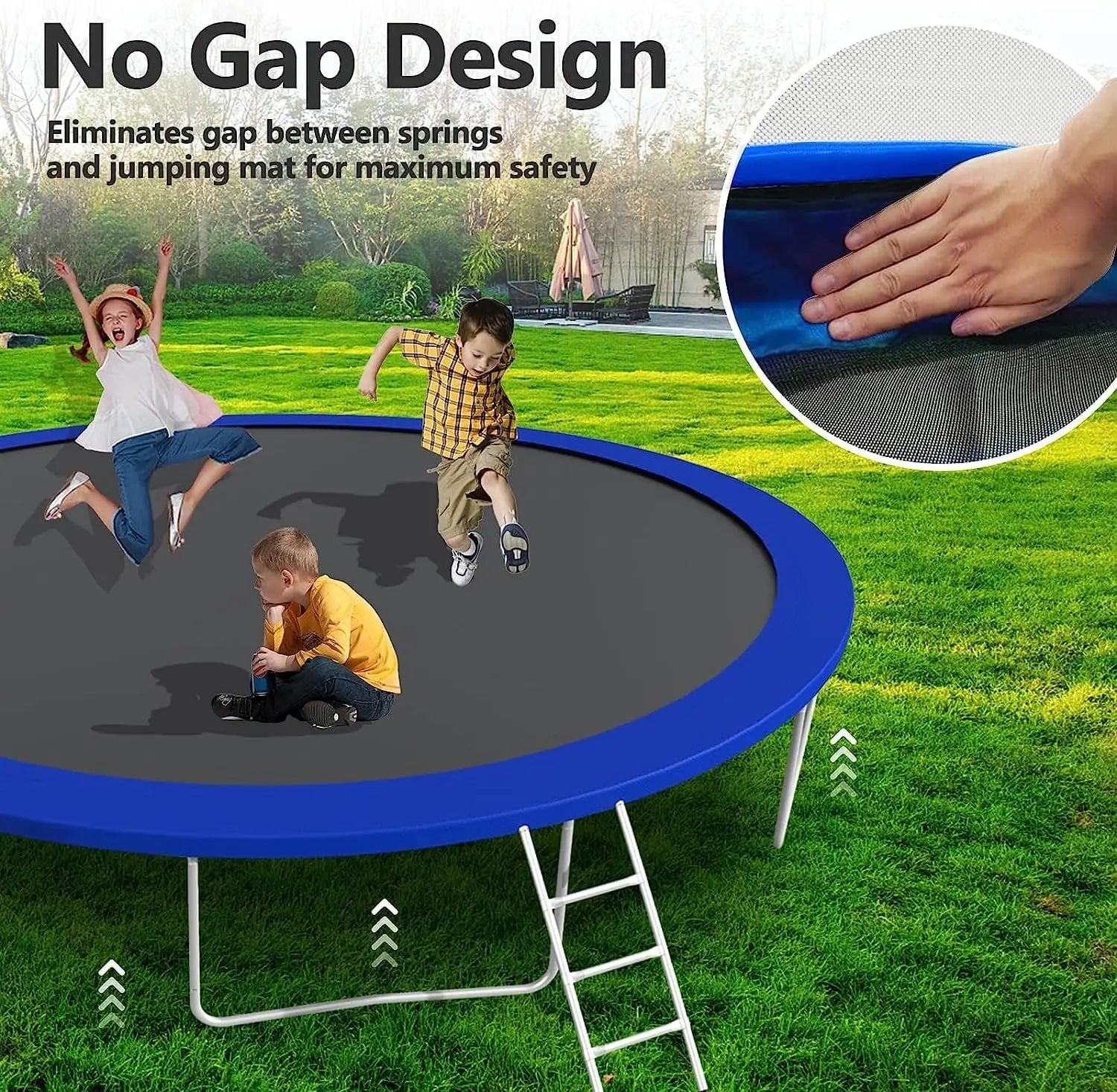 Trampoline 14FT With Basketball Hoop, Light, Sprinkler, Stakes - Outdoor Ohberri