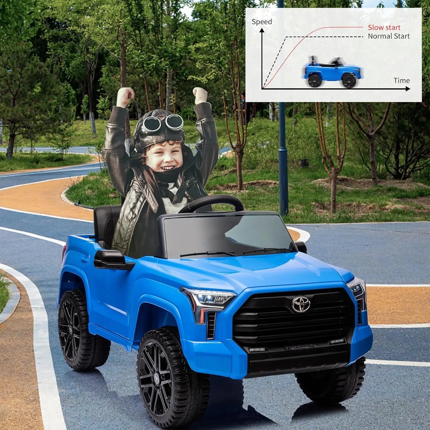Electric Car for Kids Ride on toys 12V Electric Truck Off-Road Pickup with Remote Ohberri