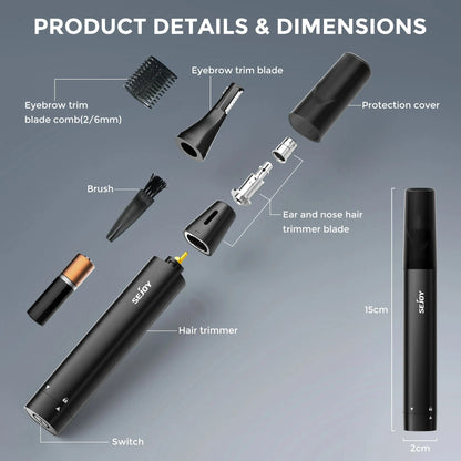 2-IN-1 Nose Hair Trimmer Men Women Ear Hair Trimmer Small Electric Trimmer Ohberri