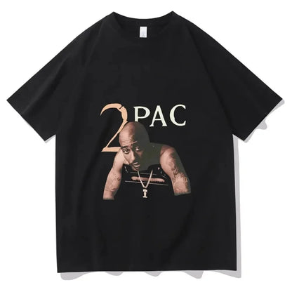 2pac Cotton T-Shirt Printed Short Sleeve Ohberri