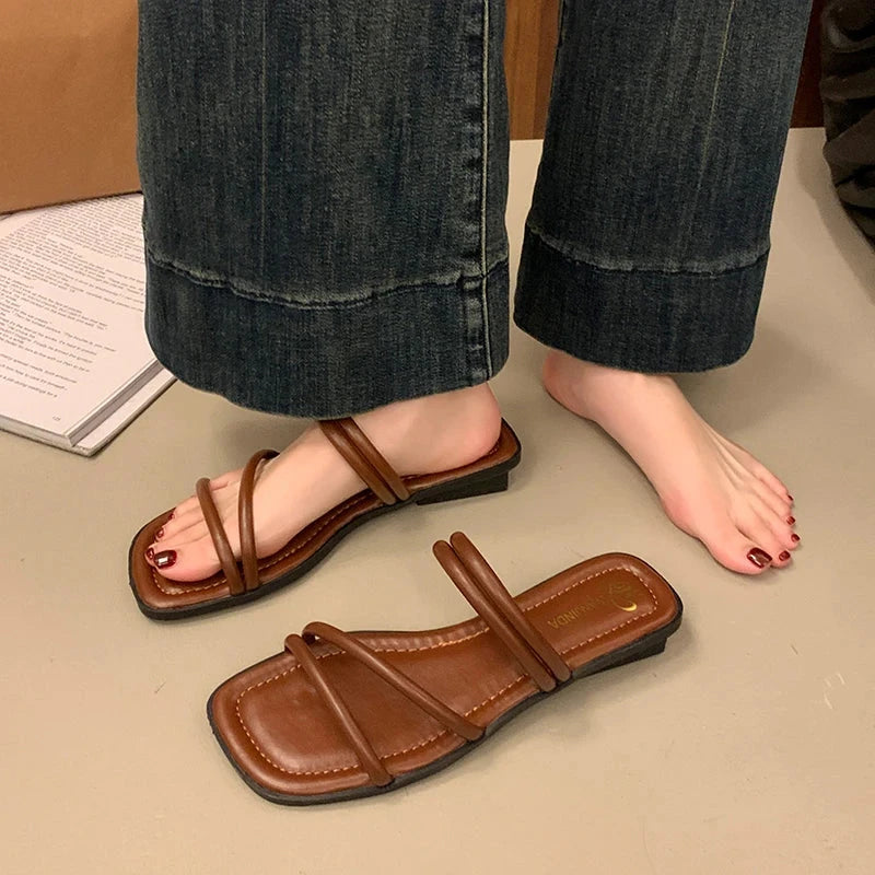 French-style thin-strap sandals Ohberri