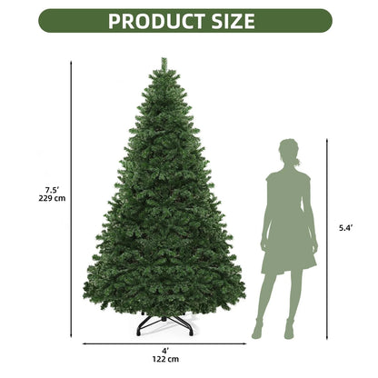 6ft /7.5ft /9ft Artificial Pine Christmas Tree Metal Hinges and Foldable Base Ohberri