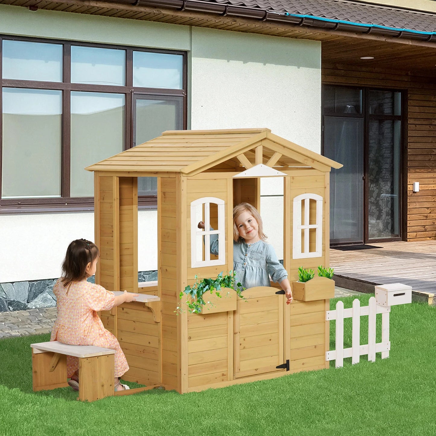 Playhouse for Kids Wooden Cottage Ohberri