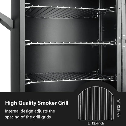 Propane Smoker with Cover, Vertical Smoker Grill with Temperature Control Three Removable Smoking Shelves - Ohberri