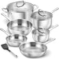 10 Piece Stainless Steel Pots and Pans Set, Induction Ready, Oven Safe to 450°F Ohberri
