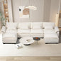 Cloud Couch Sectional with USB, Movable Ottoman, 3-Layer, Modern - Ohberri