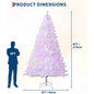 4.5/6/7.5/9Ft Prelit Christmas Tree Rose Gold Tinsel Christmas Tree With Warm White Led Lights Sparkle Ohberri