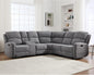 Fabric L-Shaped Reclining Large Corner Sectional with Padded Headrest, 2 Cup Holders - Ohberri