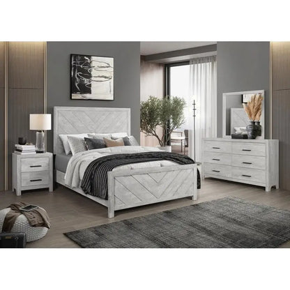 Modern Twin 4PC Storage Bedroom Set, Natural Wood Finish - Ohberri
