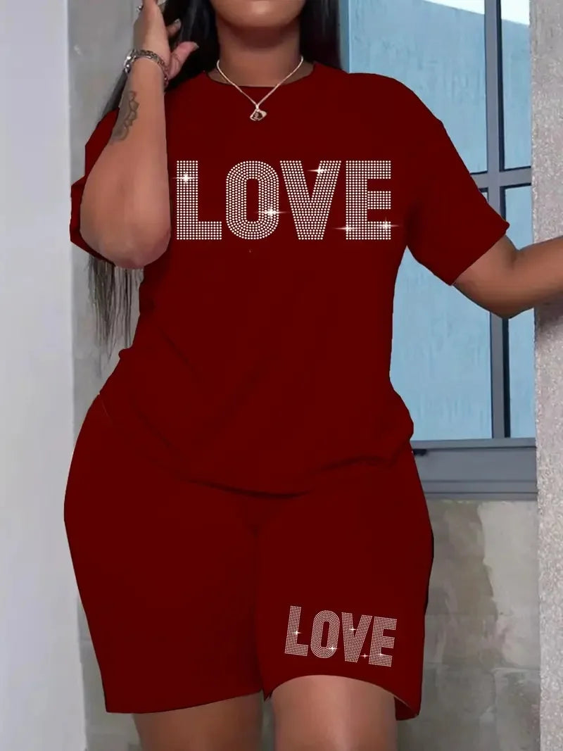 Plus Size Women's Casual Two-Piece Set Ohberri