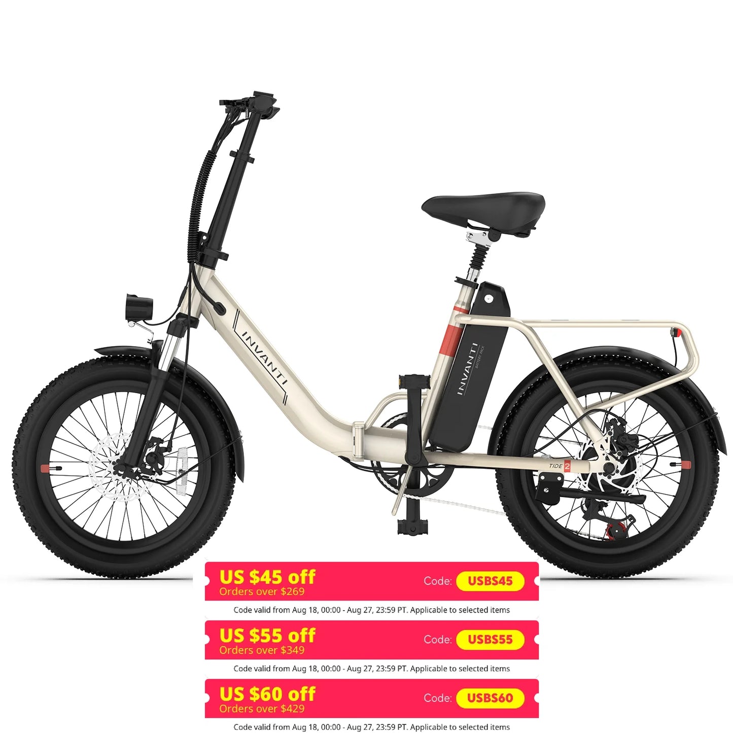 20" Folding Electric Bike 500W Motor 48V 10.4Ah Battery - Ohberri