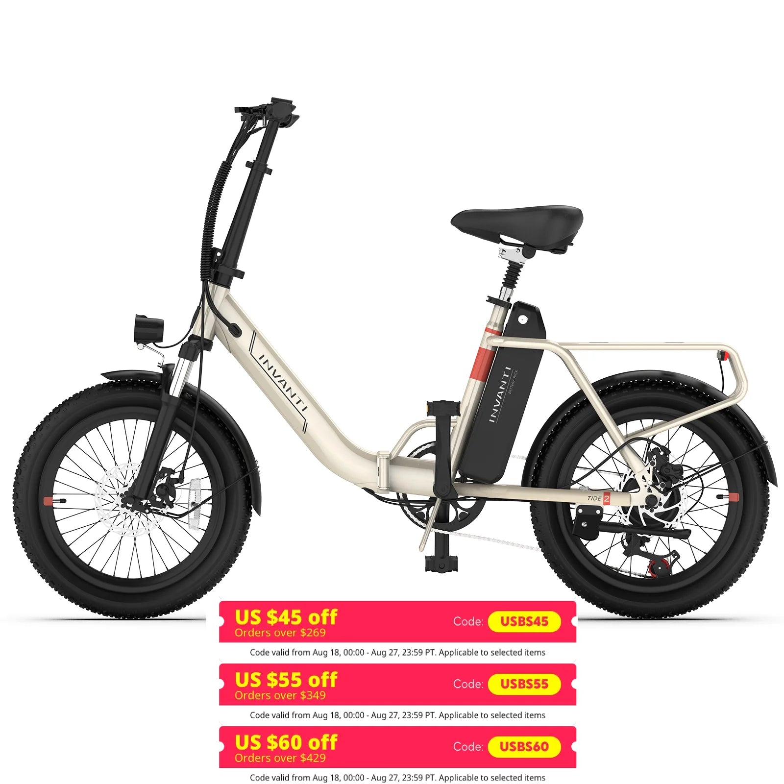 20" Folding Electric Bike 500W Motor 48V 10.4Ah Battery - Ohberri