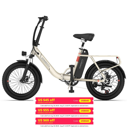20" Folding Electric Bike 500W Motor 48V 10.4Ah Battery - Ohberri