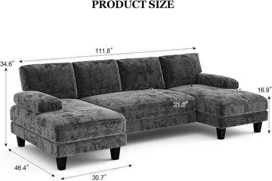 U Shaped Sectional Couch - Ohberri