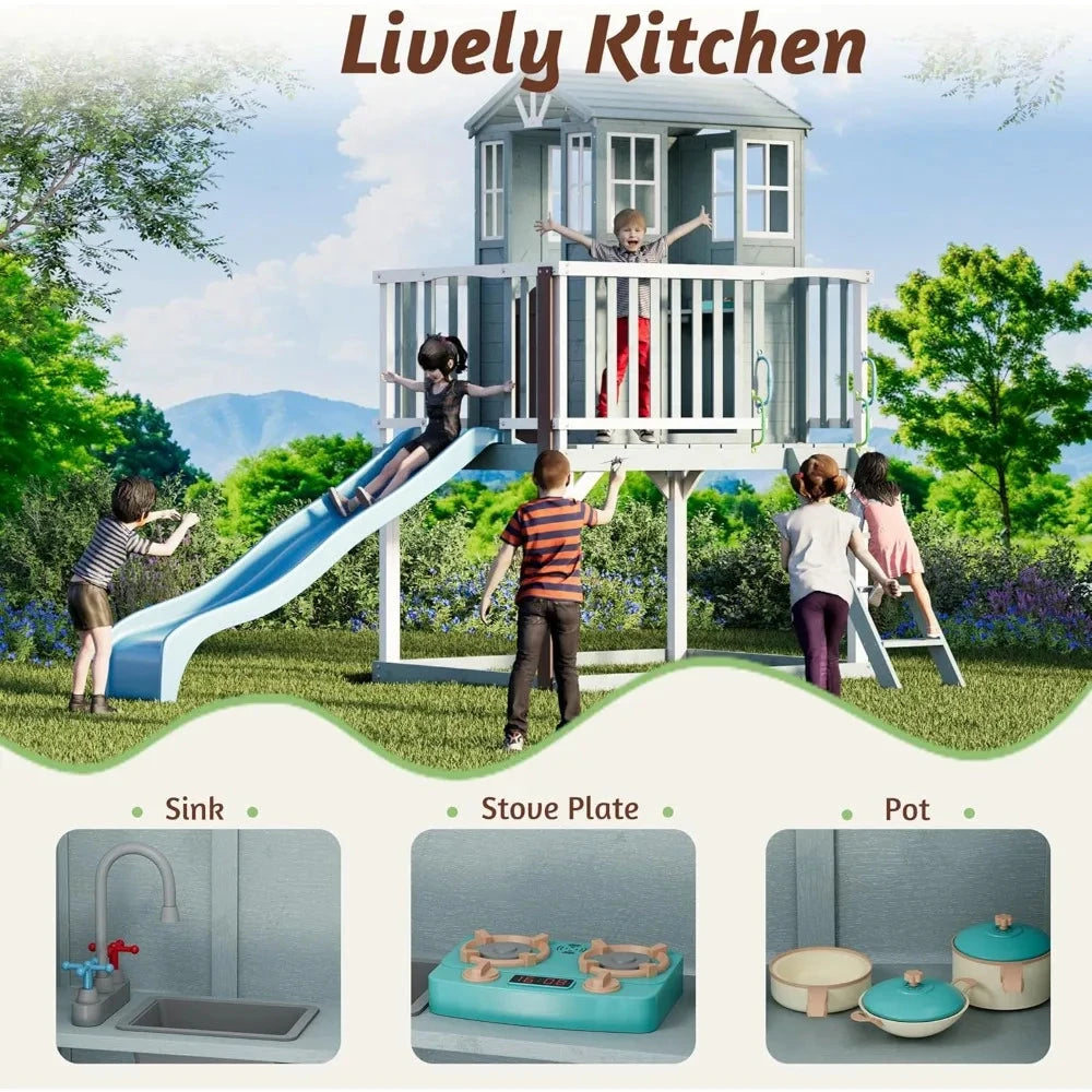 Outdoor Playhouse, Cedar Wooden Ohberri