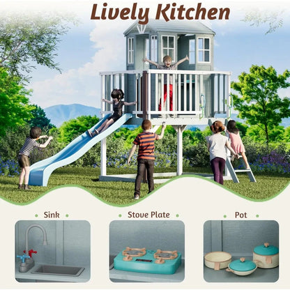 Outdoor Playhouse, Cedar Wooden Ohberri