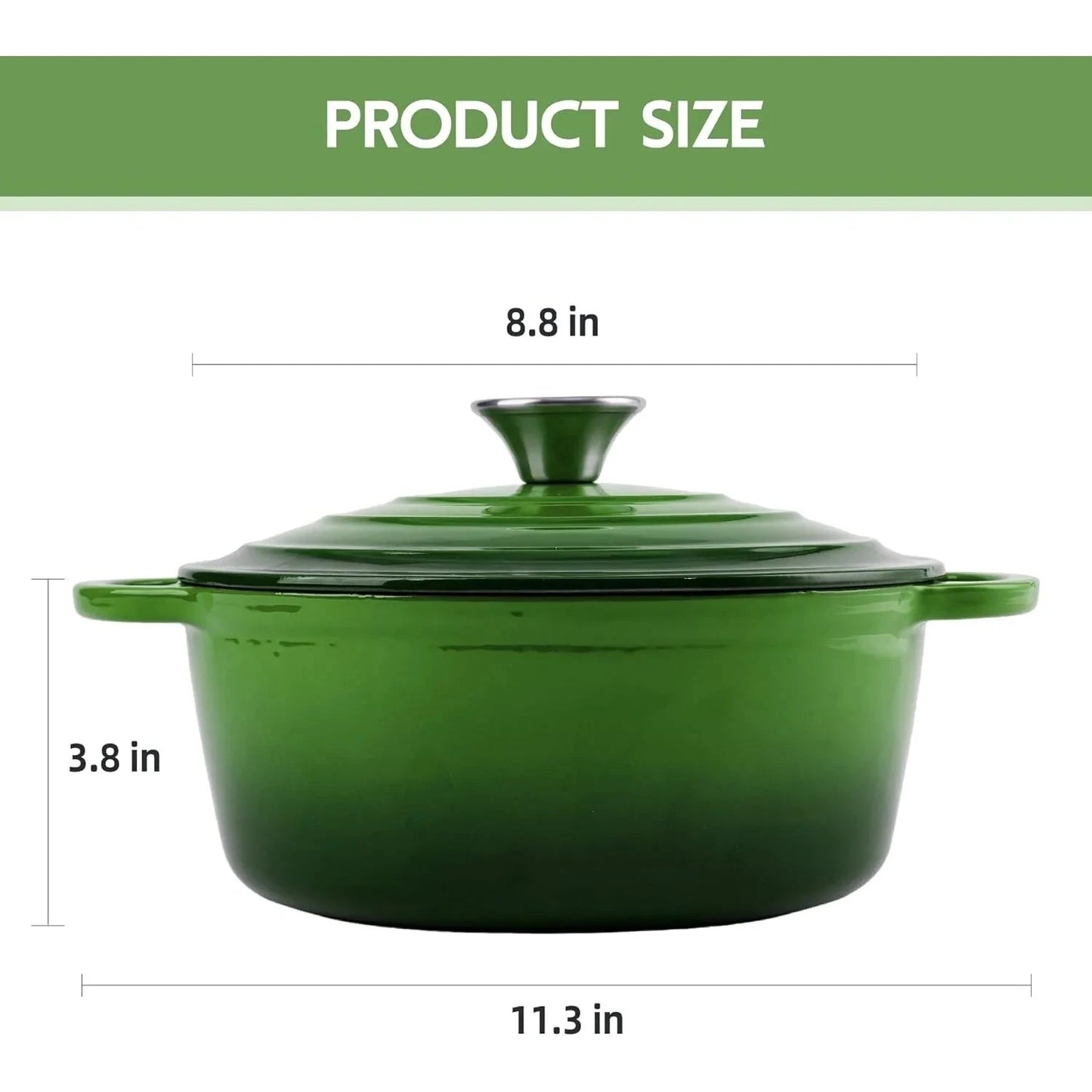 3 Quart Enameled Cast Iron Dutch Oven Pot with Lid, Oven Safe up to 550° Ohberri