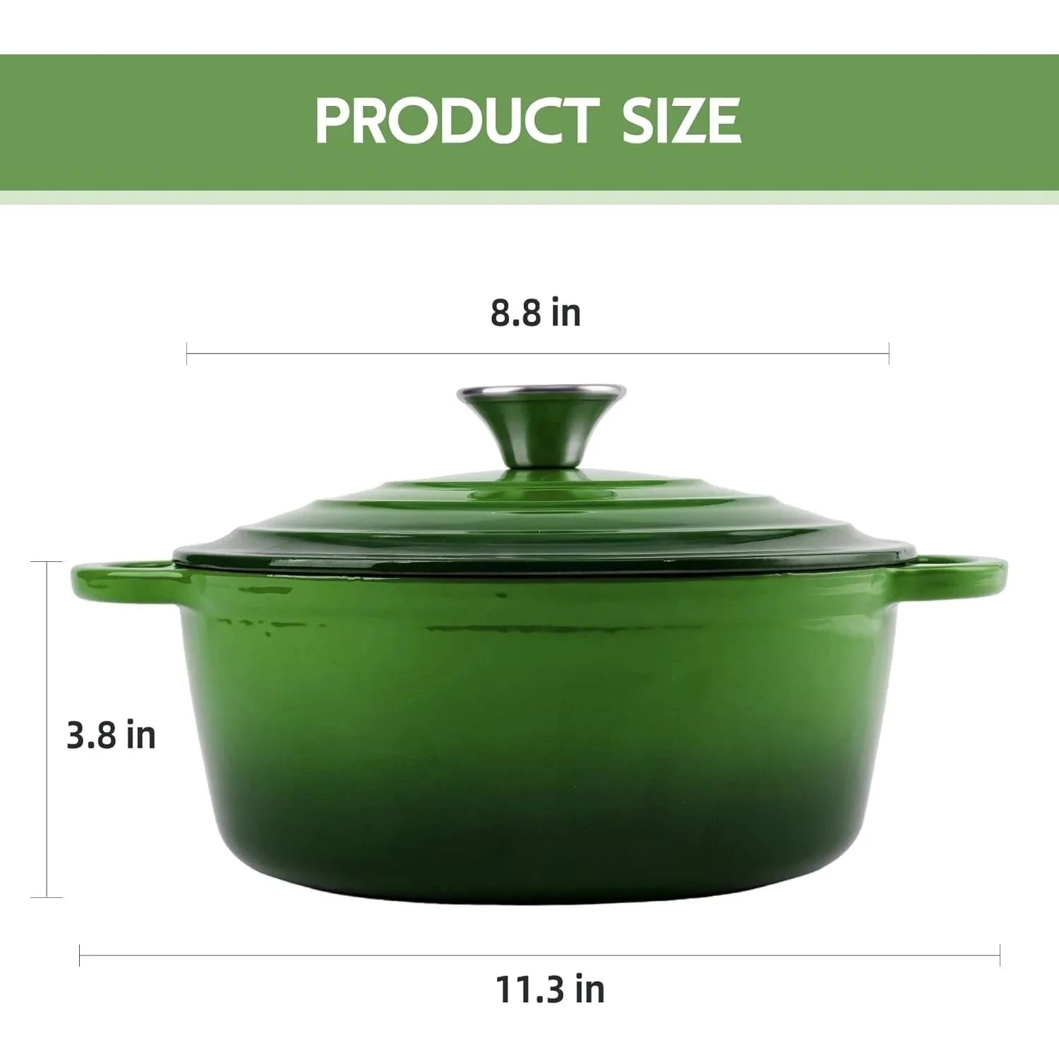 3 Quart Enameled Cast Iron Dutch Oven Pot with Lid, Oven Safe up to 550° Ohberri