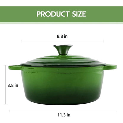 3 Quart Enameled Cast Iron Dutch Oven Pot with Lid, Oven Safe up to 550° Ohberri