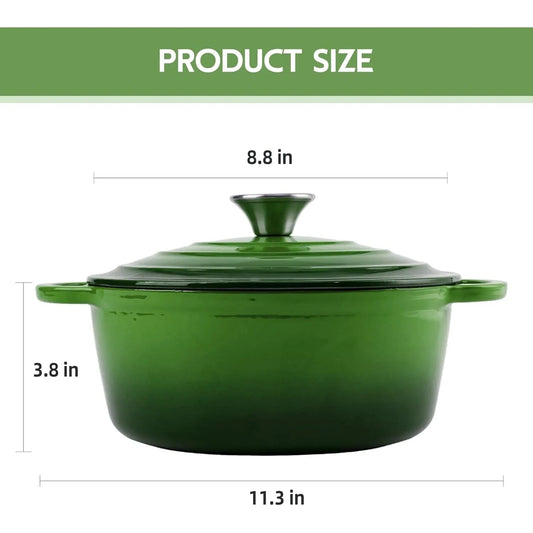 3 Quart Enameled Cast Iron Dutch Oven Pot with Lid, Oven Safe up to 550° Ohberri