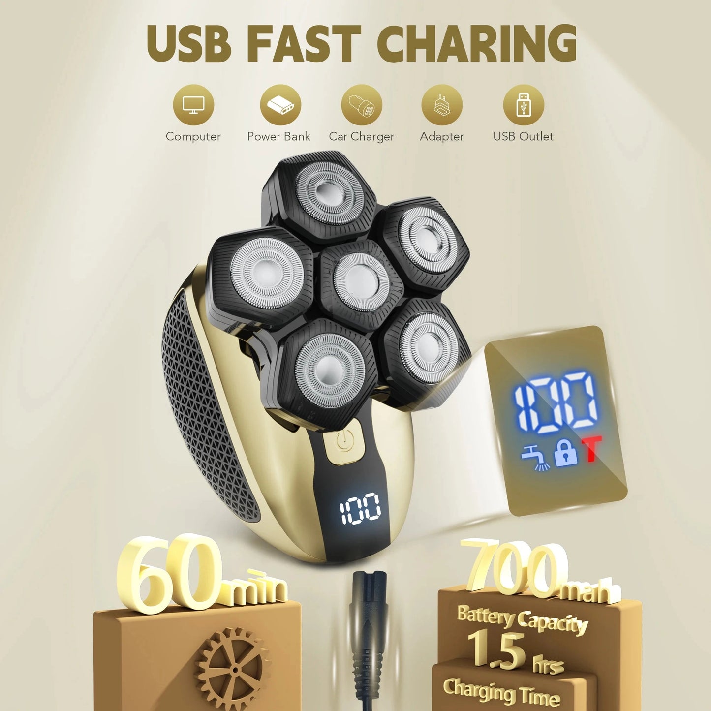 6D Floating Head Shavers for Men Ohberri