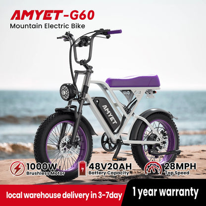 Electric Bike 1000W Motor 48V 20AH 20“ Tire - Ohberri