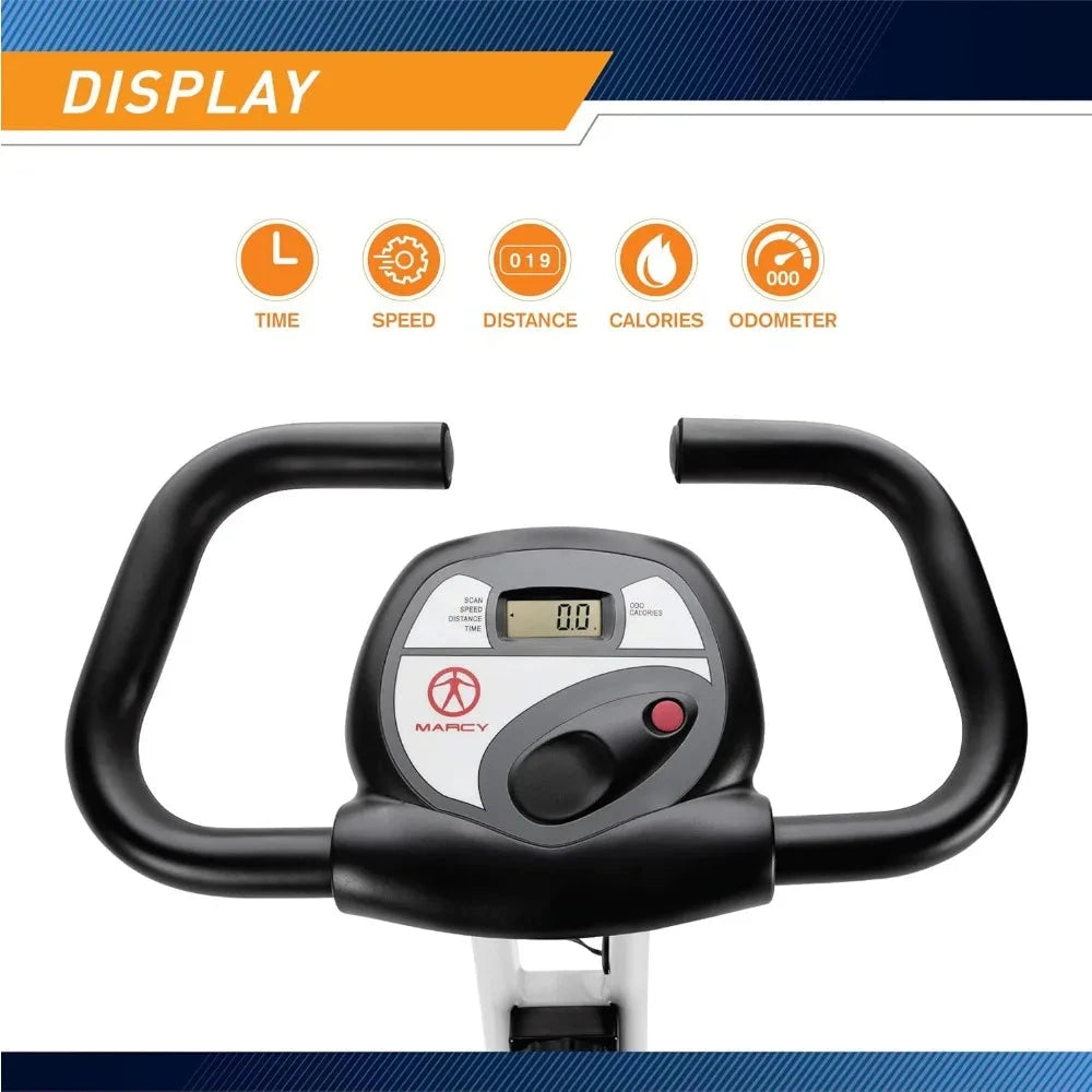 Foldable Upright Exercise Bike with Adjustable Ohberri