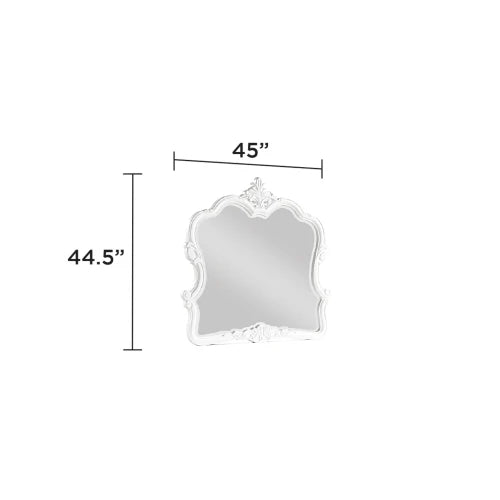 Modern Style 5 Pc King Bedroom Set Made with Wood in Pearl White - Ohberri